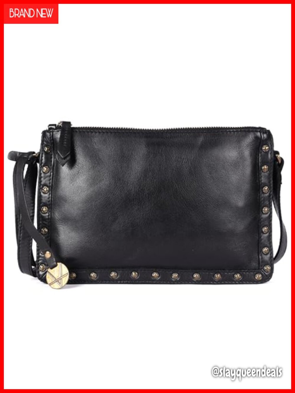 Italian Leather Boho Studded Crossbody Shoulder Bag for Women